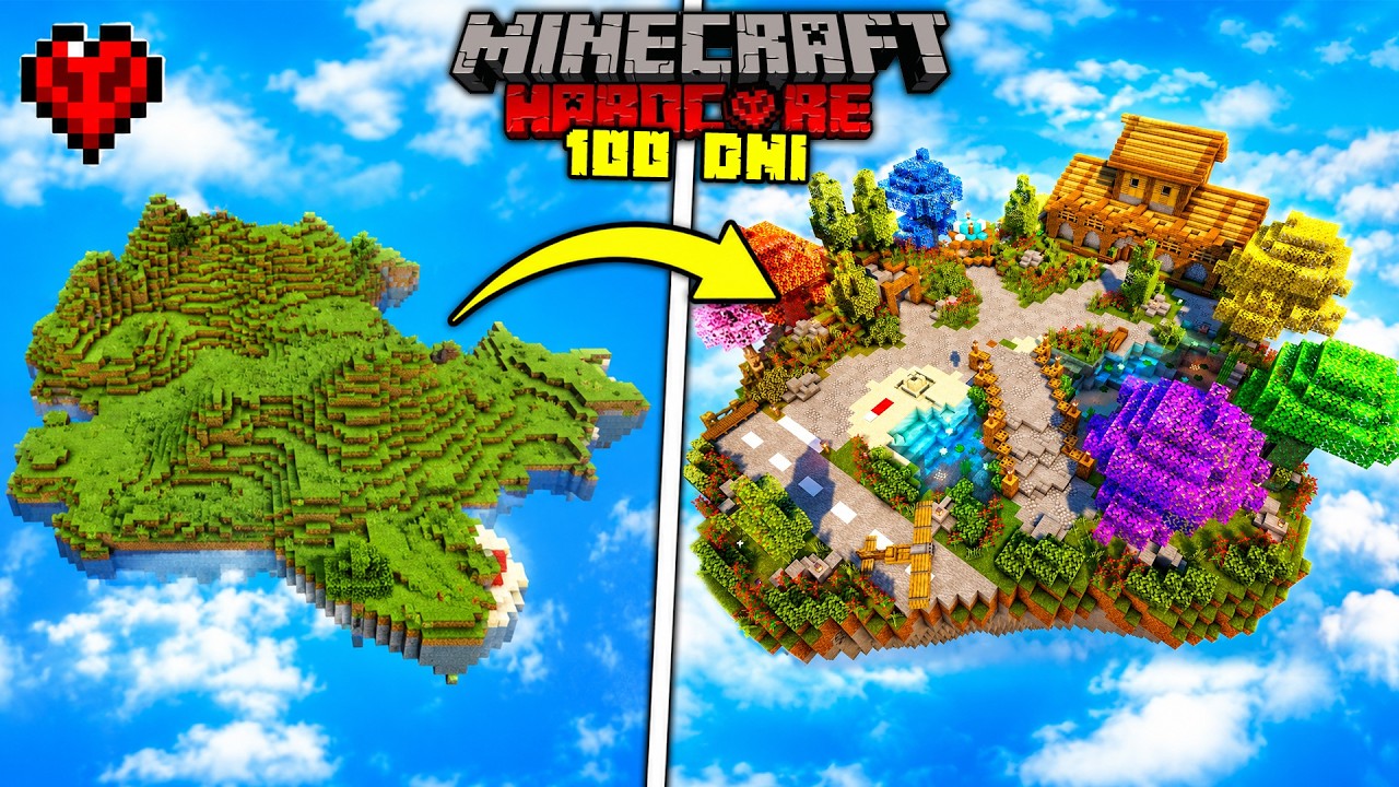 Przetrwałem 100 DNI w MINECRAFT HARDCORE na LATAJĄCEJ WYSPIE!
