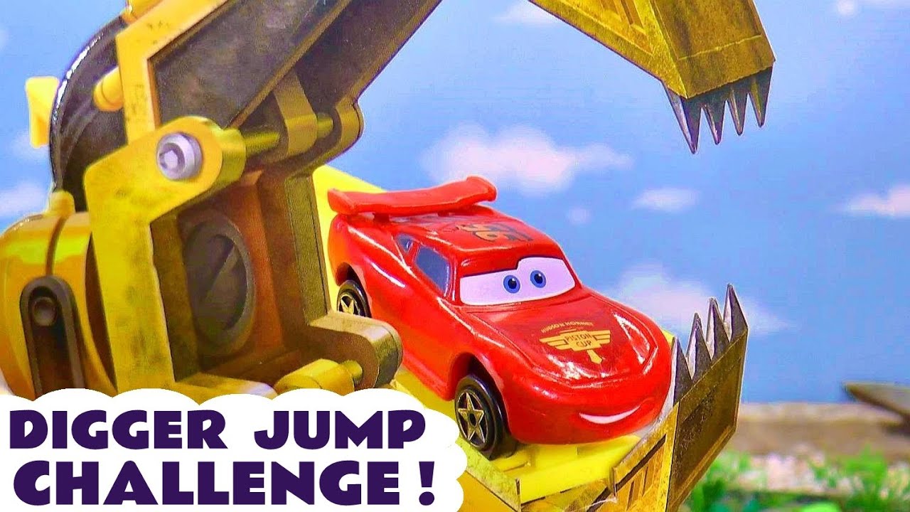 Digger Jump Challenge With Cars McQueen And The Funlings