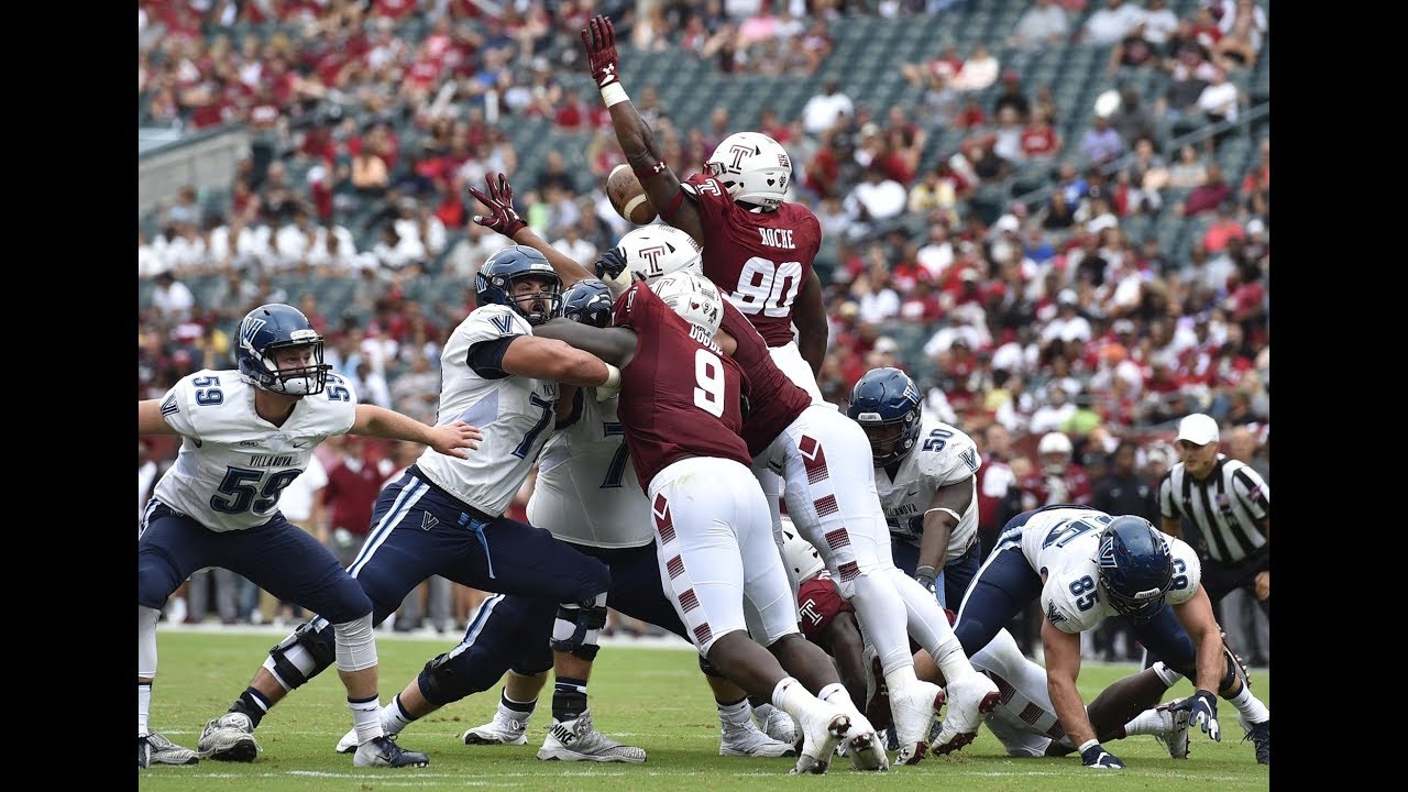 2018 American Football Highlights - Villanova 19, Temple 17