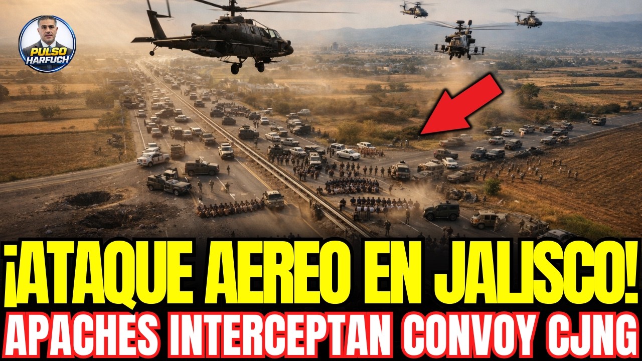 ¡PERSECUCIÓN AÉREA en JALISCO! APACHES INTERCEPTAN Convoy 28 Camionetas y CAPTURAN 73 Sicarios CJNG