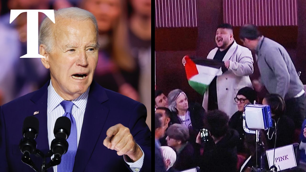 President Biden interrupted by protests in Virginia