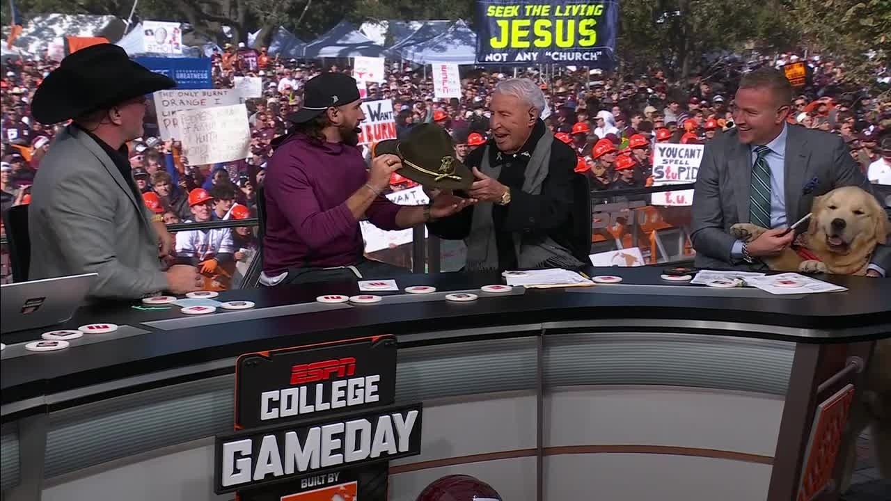 Lee Corso's HEADGEAR pick for Texas vs. Texas A&M ⭐ w/ Dude Perfect's Tyler Toney | College GameDay