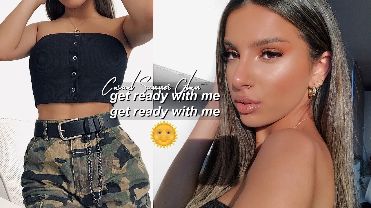 GET READY WITH ME! SUMMER CASUAL GLAM - MAKEUP, HAIR & OUTFIT