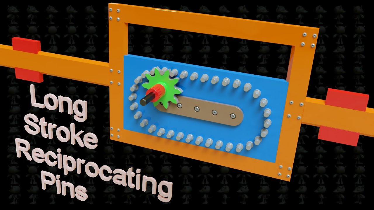 Long Stroke Reciprocating Pins Mechanism 3D Model