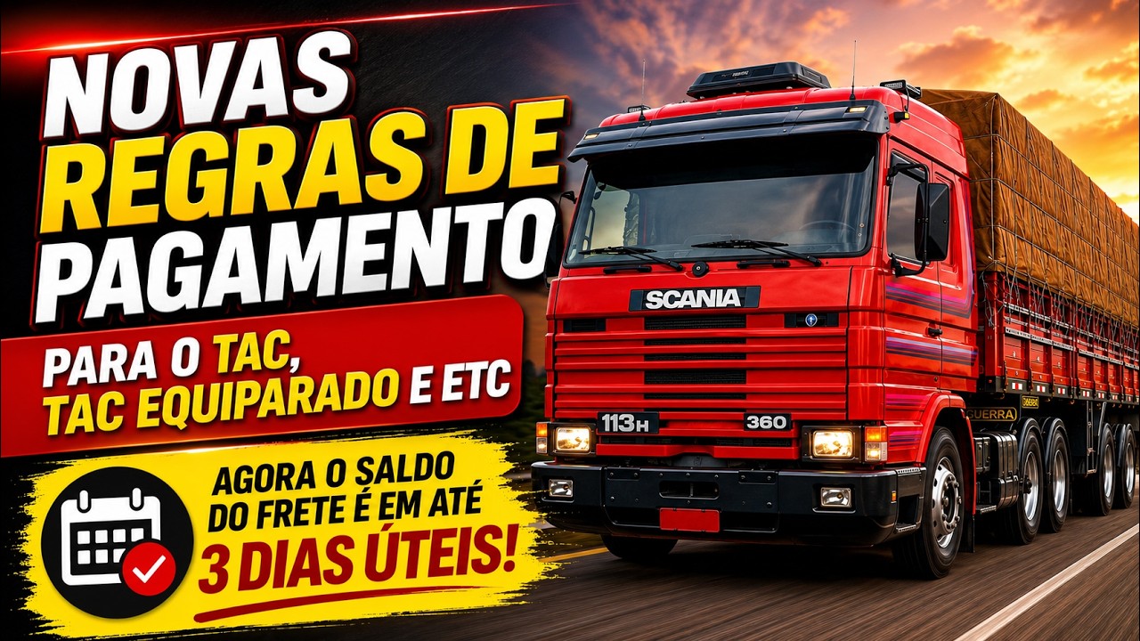 NOVAS REGRAS DE PAGAMENTO DE FRETE P/ O TAC E ETC - AGORA O SALDO &Eacute; EM AT&Eacute; 3 DIAS &Uacute;TEIS - MP1343