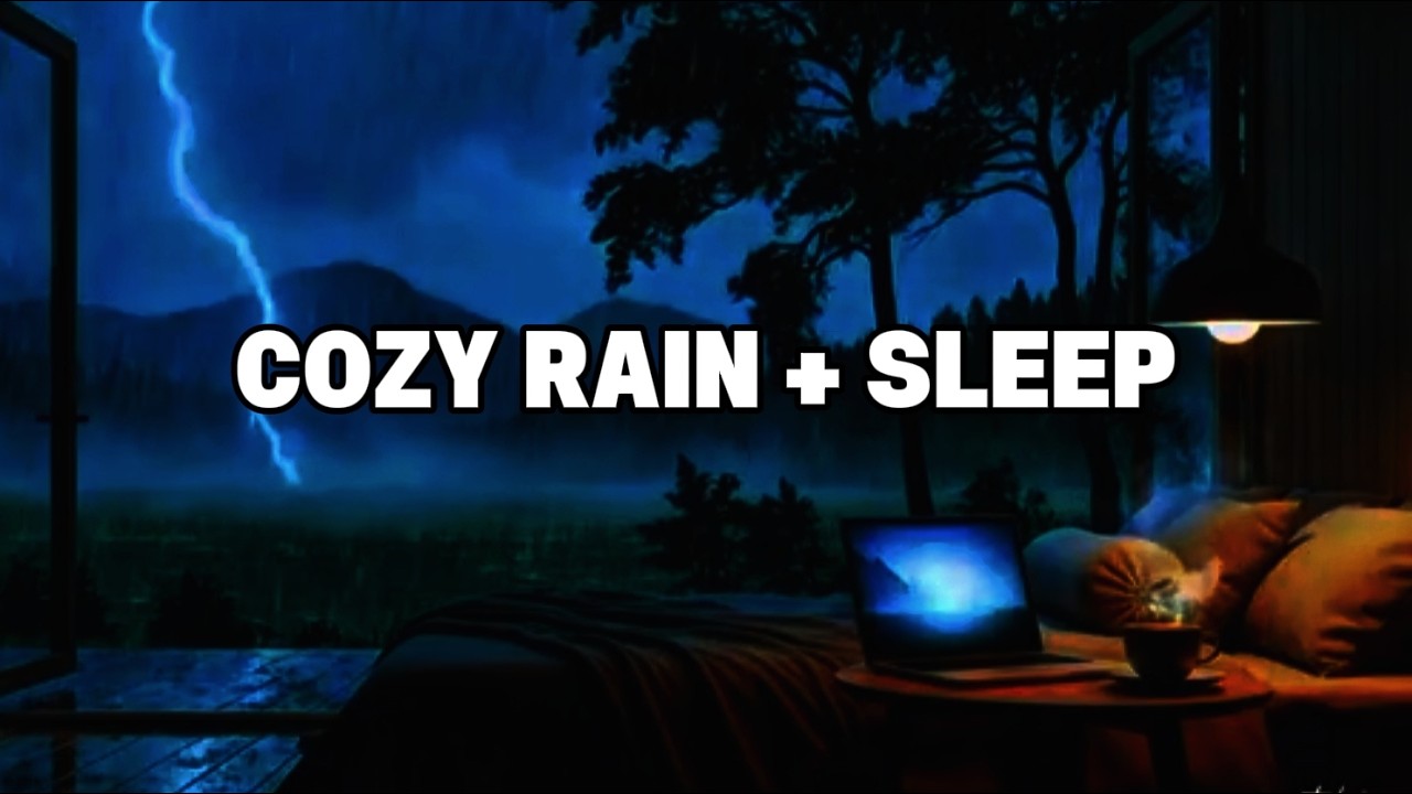 Cozy Rainstorm in a Warm Bedroom 🌧️ Thunder & Rain Sounds for Deep Afternoon Sleep