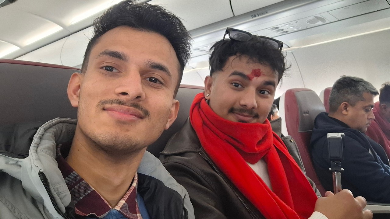 Flying to india for nepal cricket match😍🇳🇵|ktm to delhi to mumbai full journey|