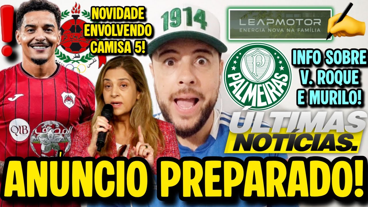 NOVIDADE ENVOLVENDO CAMISA 5! PALMEIRAS PREPARA ANÚNCIO DE NOVO PATROCINADOR! BOAS DO TREINO HJ; E+
