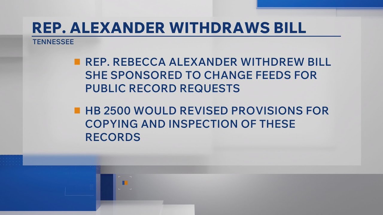 Rep. Alexander decides to withdraw public records bill