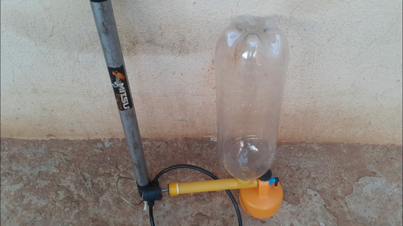 Pistola de pintura com garrafa pet, pulverizador e bomba de encher pneu de bicicleta, ficou top!!!!