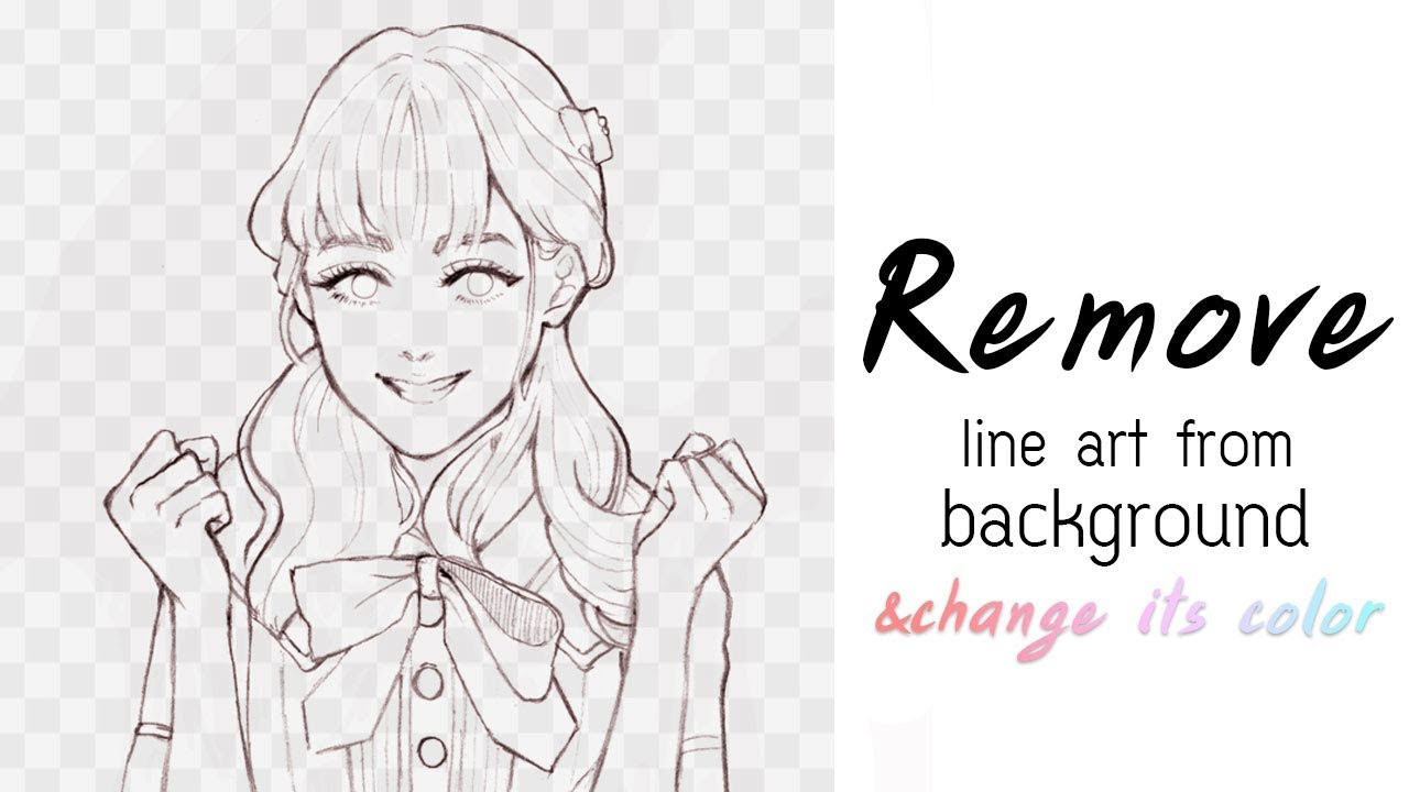 [EN/TH] 🥓 Remove line art from background and change line's color using photoshop🥓 | ctclockwises