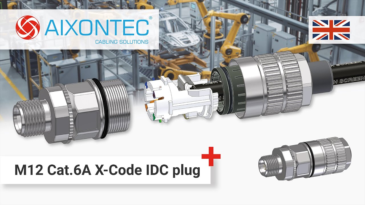 M12 Cat.6A X-Code IDC circular connector