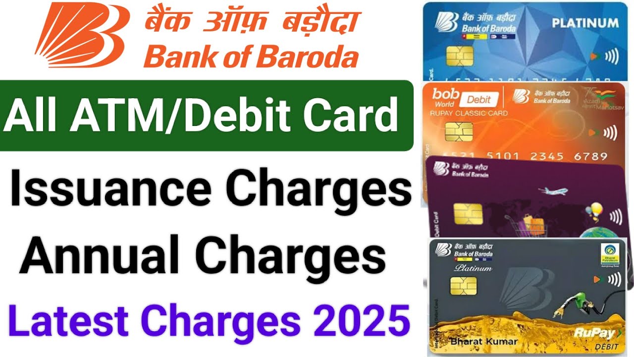 Bank of baroda debit card charges | Bob debit card charges | Bank of baroda atm card charges