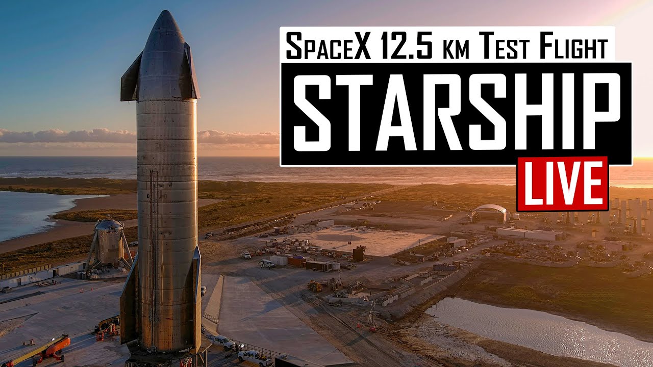 SpaceX Starship SN8 12.5 km High Altitude Test Flight 🔴 Live