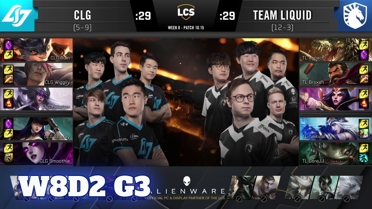 CLG vs Team Liquid | Week 8 Day 2 S10 LCS Summer 2020 | CLG vs TL W8D2