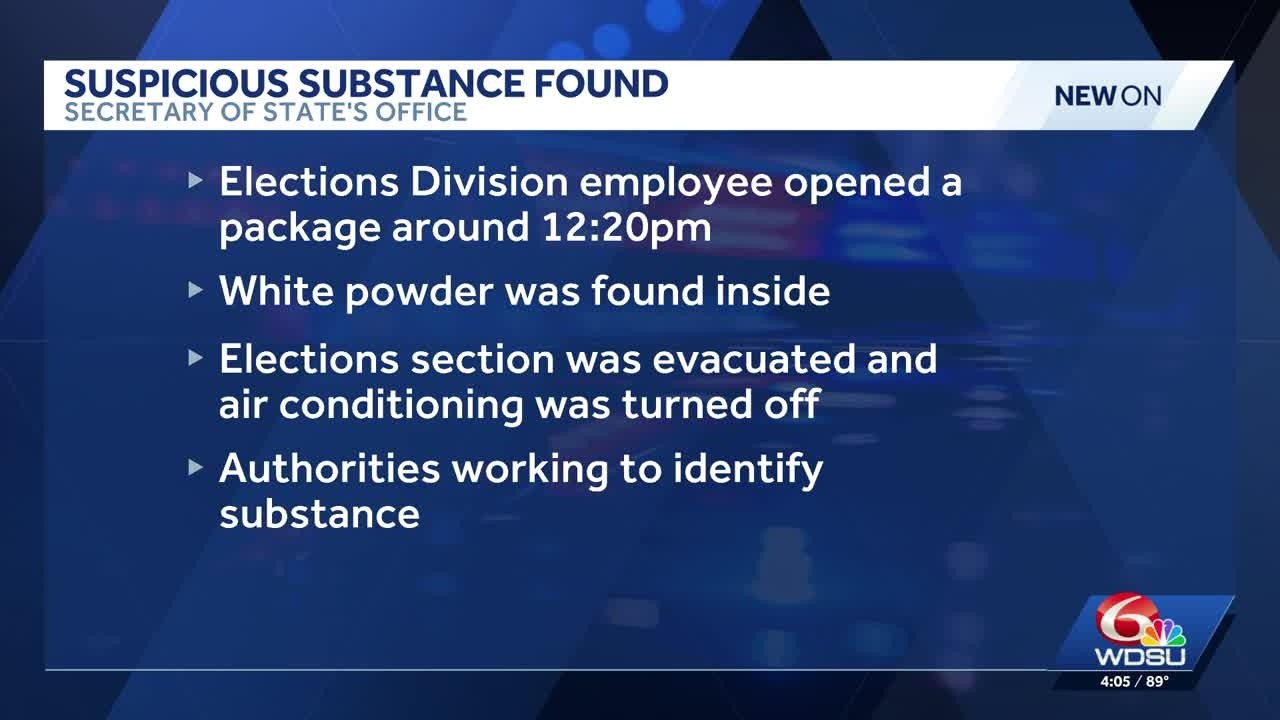 Louisiana Secretary of State's office evacuated after suspicious powder was found