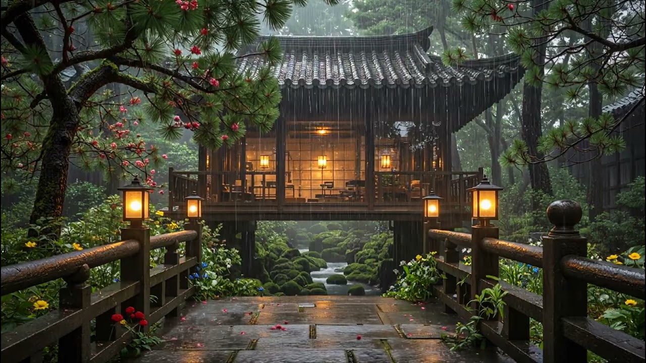 Immerse yourself in a harmonious and peaceful zen rain/ Melodic piano/ relaxation/ stress relief