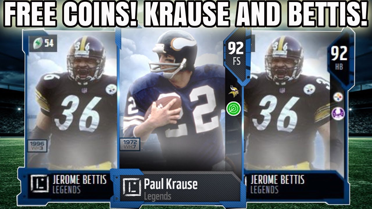TONS OF FREE COINS! LEGENDS JEROME BETTIS AND PAUL KRAUSE! | MADDEN 18 ULTIMATE TEAM