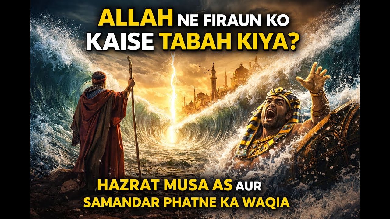 Allah Ne Firaun Ko Kaise Tabah Kiya | Hazrat Musa AS Aur Samandar Phatne Ka Waqia | Firon ki maut