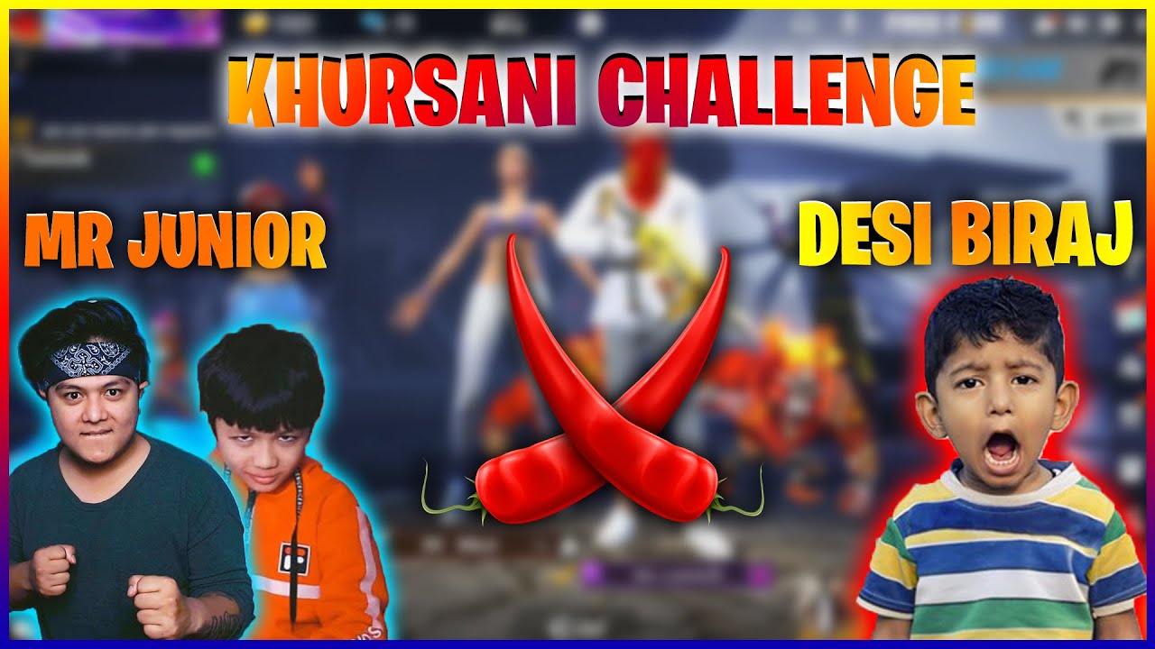MR JUNIOR VS DESI BIRAJ | LOSER EATS KHURSANI CHALLENGE | GARENA  - FREEFIRE