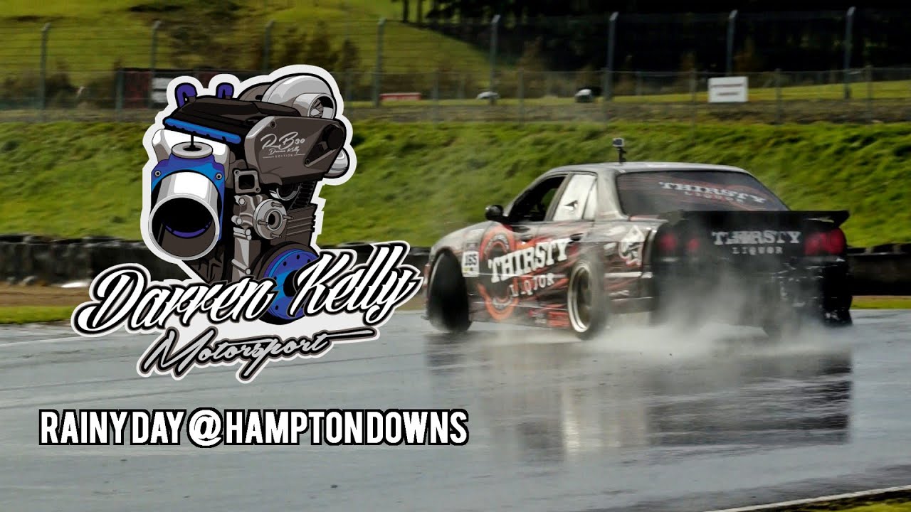 Darren Kelly Rainy Day Drifting @ Hampton Downs 2014 - RB30DET R34 Skyline