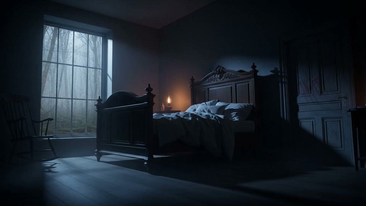 Heavy Rain on Window in a Forest Bedroom - Calm Rainstorm Ambience for Sleeping and Stress