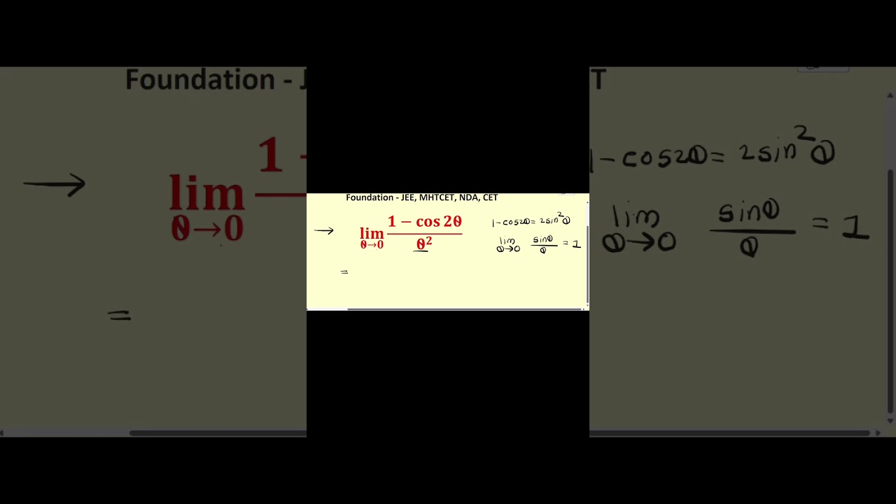 Limits  Problems - JEE  - MHTCET NDA - Mathematics - Class 11 / 12 