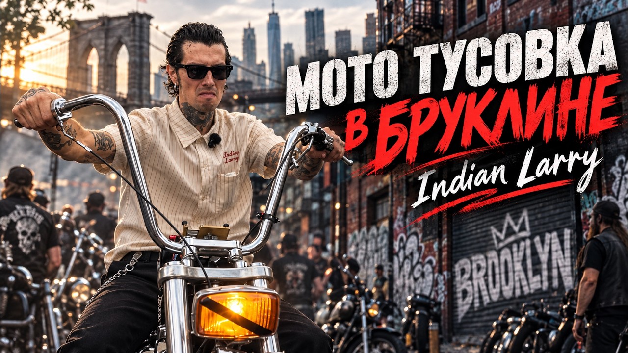 Legendary motorcycle party! Brooklyn. Indian Larry Block Party 2026. City in smoke.