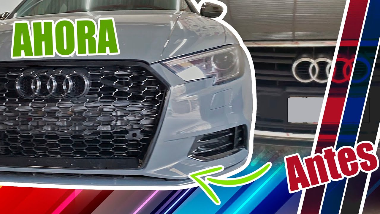 SORPRENDENTE CAMBIO 😱👌🏽 Cambiamos PARRILLA y Detallamos Bumper Audi A3 Carbon | Marco MAAP Carshop
