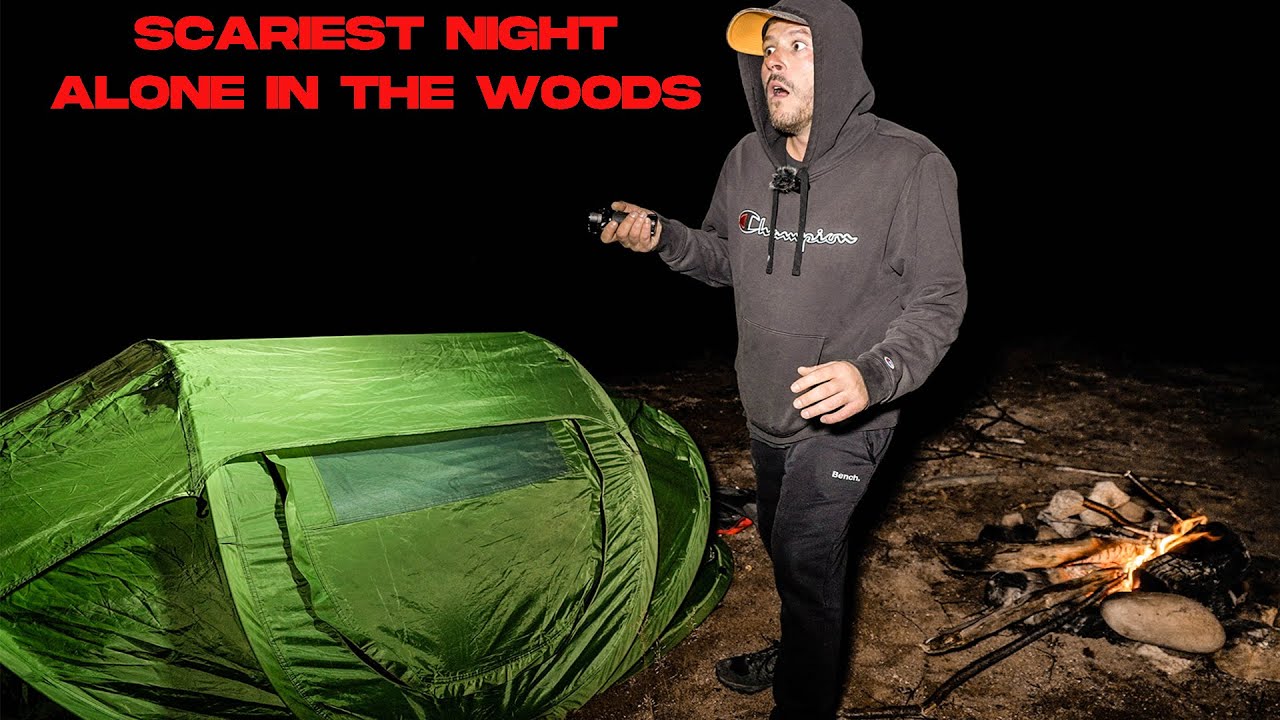 SCARIEST NIGHT CAMPING ALONE IN THE HAUNTED MURDERERS FOREST (I WAS NOT ALONE!)