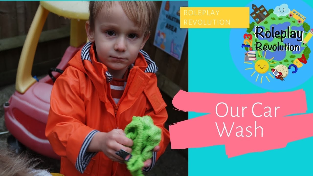 Car wash role play dramatic play in Early years - imaginative play activities for the EYFS