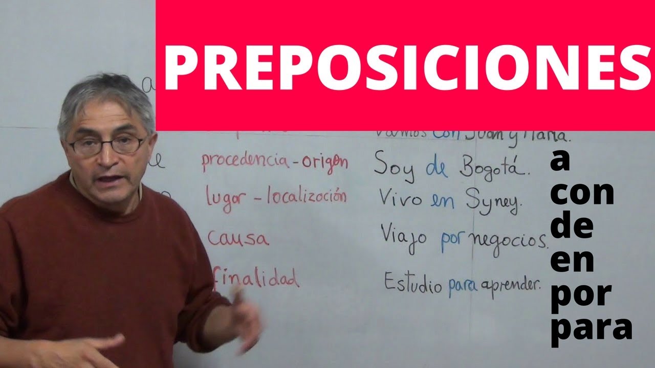 Las preposiciones: a, con, de, en, por, para
