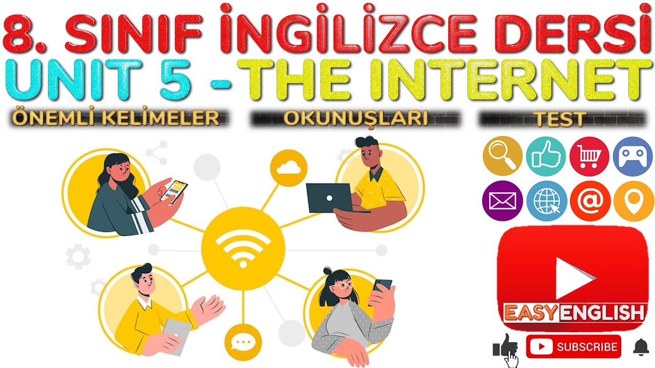 8. SINIF İNGİLİZCE DERSİ 5. ÜNİTE THE INTERNET [ÖNEMLİ KELİMELER & ANLAMLARI] [OKUNUŞLARI] [TEST]