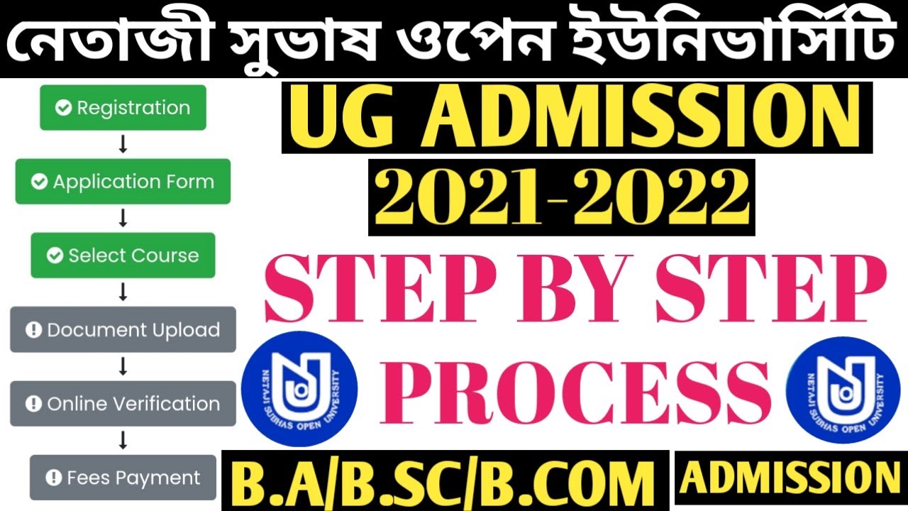NSOU UG ADMISSION 2021-2022 STEP BY STEP PROCESS II B.A/B.SC/B.COM ADMISSION  PROCESS ll VIDEO-1