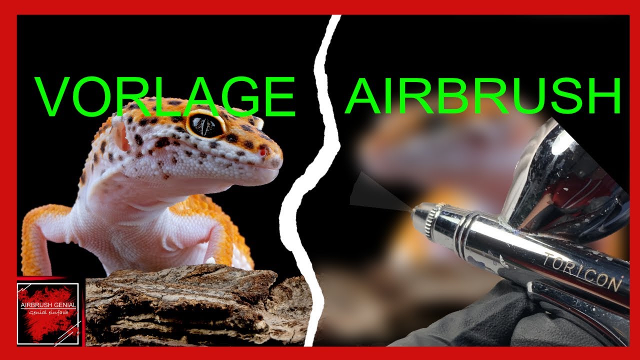Airbrush Gecko Airbrush Schritt f&uuml;r Schritt ( Anf&auml;nger Tutorial )
