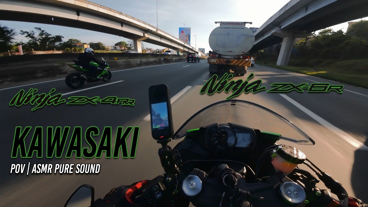 Kawasaki ZX6R and ZX4RR pure sound | ASMR | POV