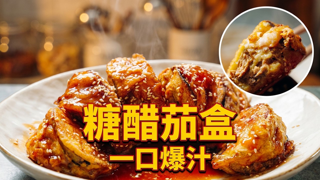 谁还没吃过糖醋茄盒？ 自己下厨做饭菜之糖醋茄盒#味道好极了你们想吃吗 #动手自己做美食 #年夜饭菜谱