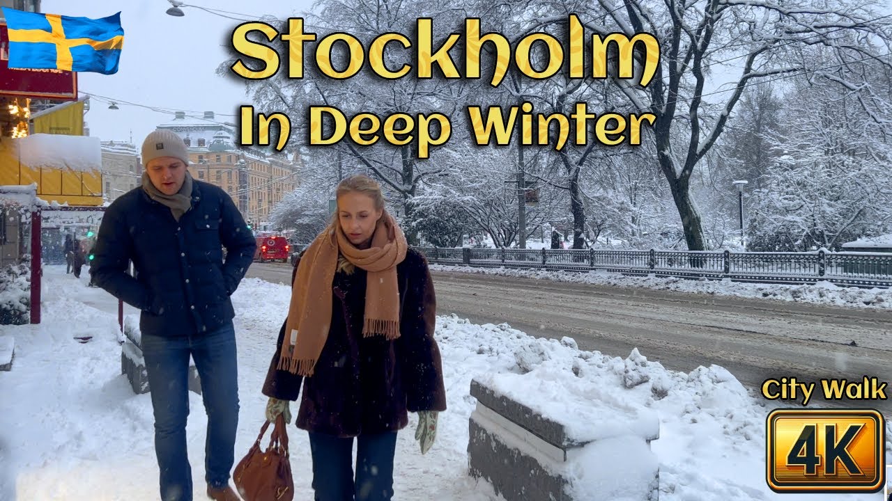This is Stockholm in Deep Winter | Snowy 4K Walk