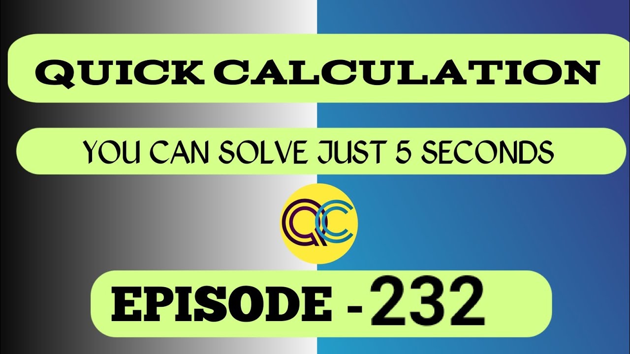 viral Maths Navneet Sir Episode #232 @QuickCalculation