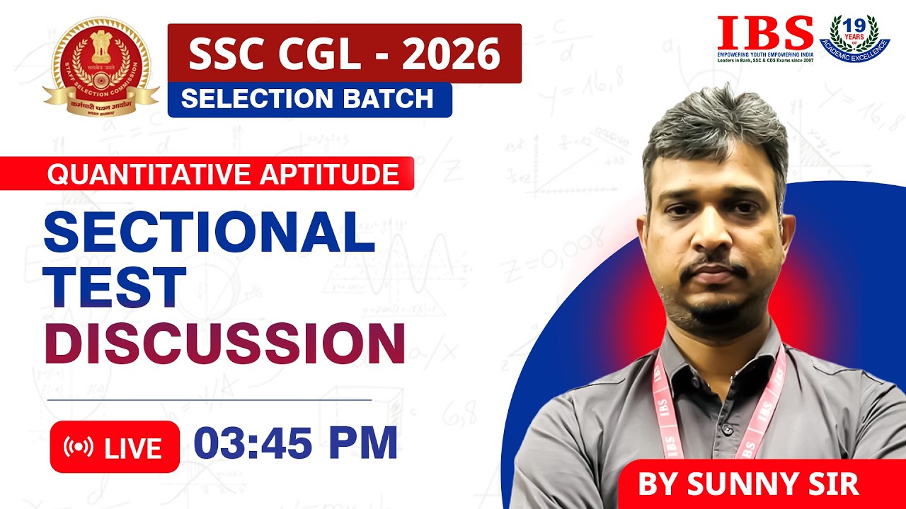 Прямая трансляция 15:45 || Отборочный курс SSC CGL 2026 || Лодка и течение, часть 1 || Санни Сэр