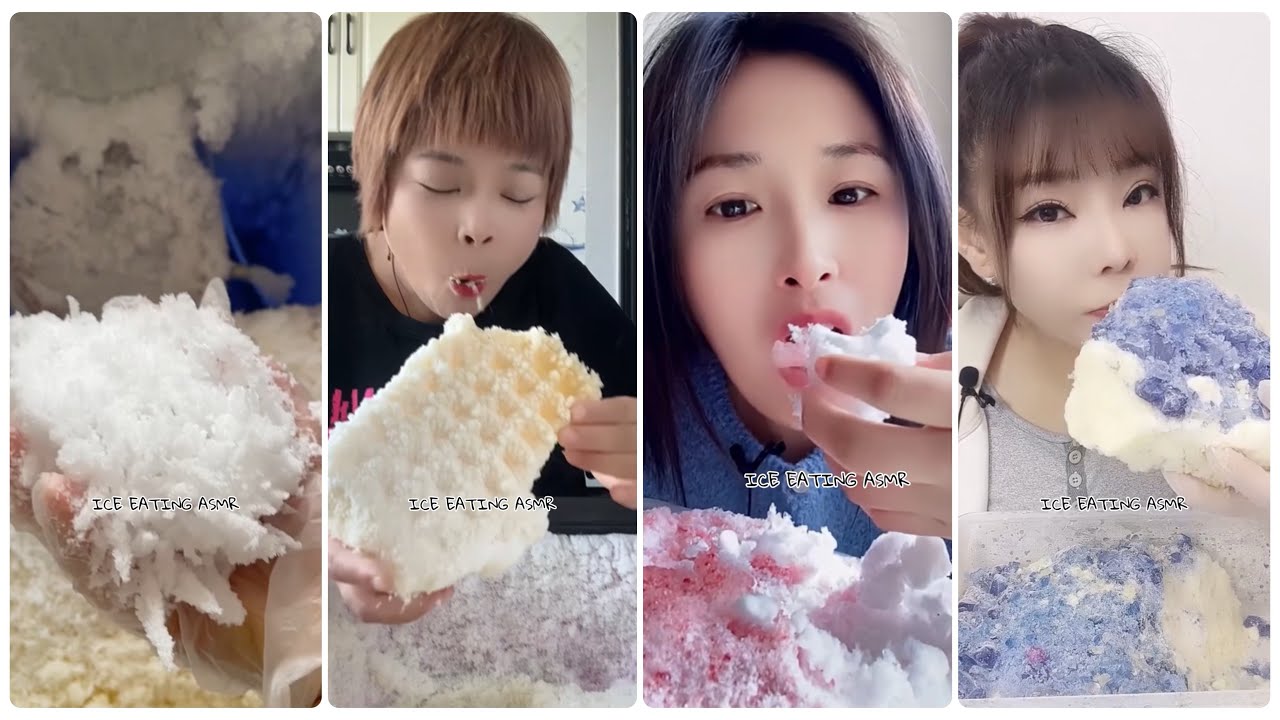 Ice scraping deep freezer asmr & Ice eating asmr & ice freezer frost eating & fridge ice mukbang 206