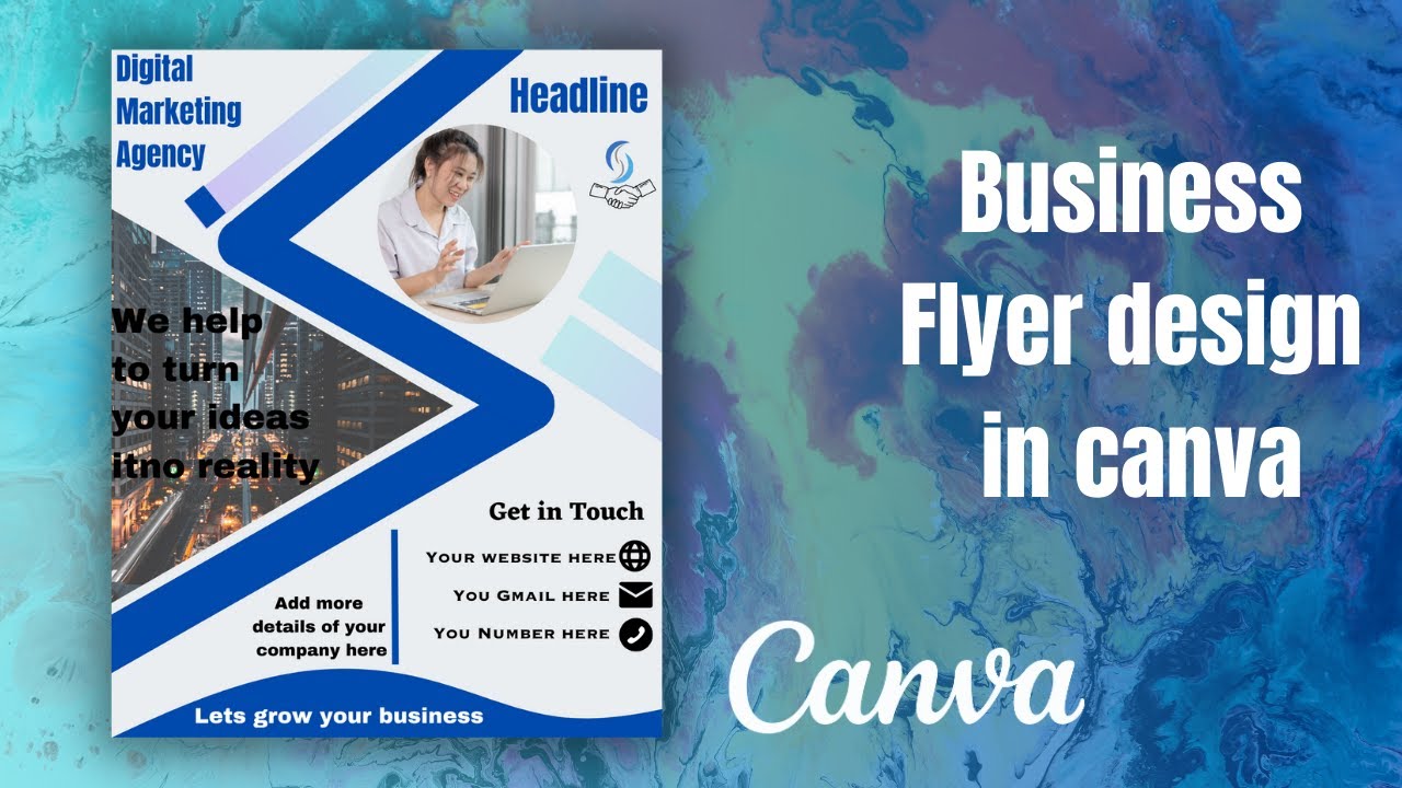 Digital Marketing Flyer design in canva || canva tutorial by FSA Creator21