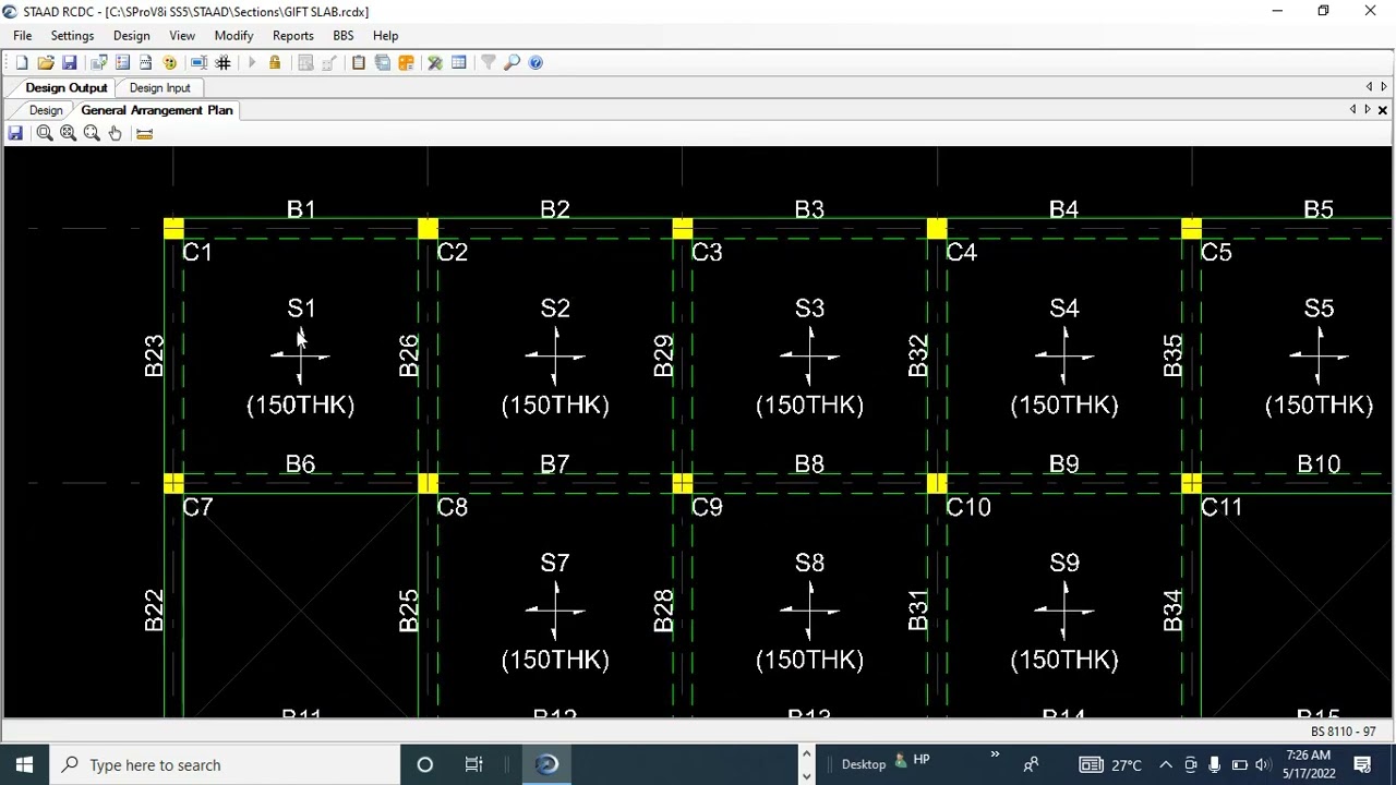 Slab design with Staad RCDC. All about slab design in Staad RCDC.