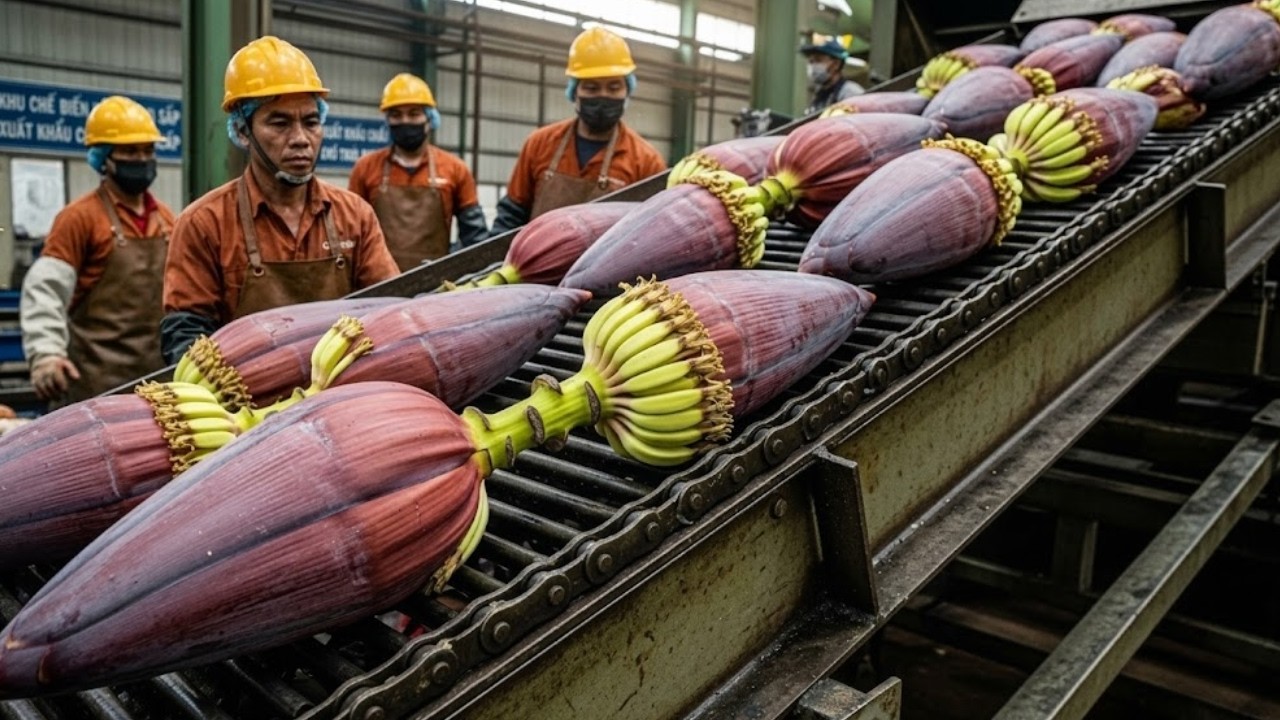 Inside a Rough, Old-School Banana Blossom Processing Factory You’ve Never Seen Before