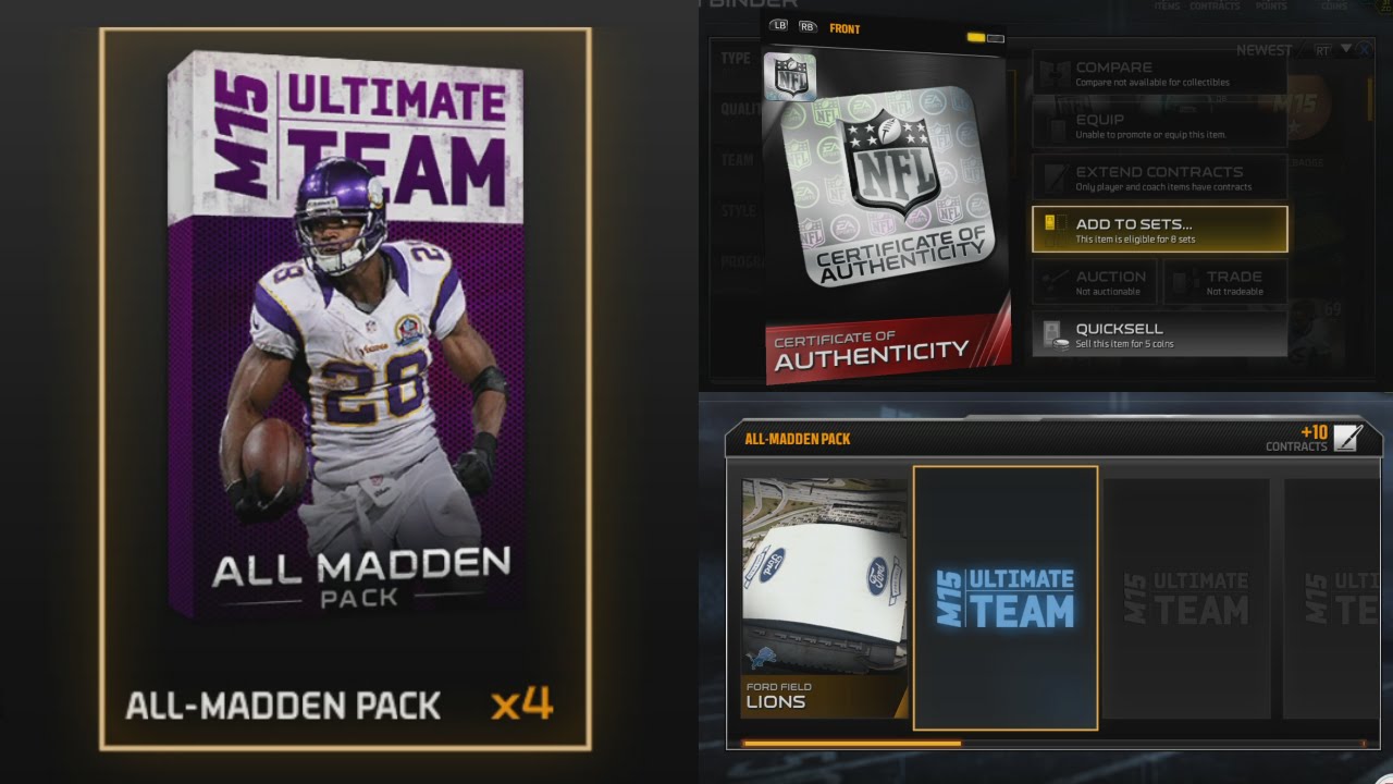 Madden 15 Ultimate Team ALL MADDEN BUNDLE! Madden 15 Ultimate Team Pack Opening