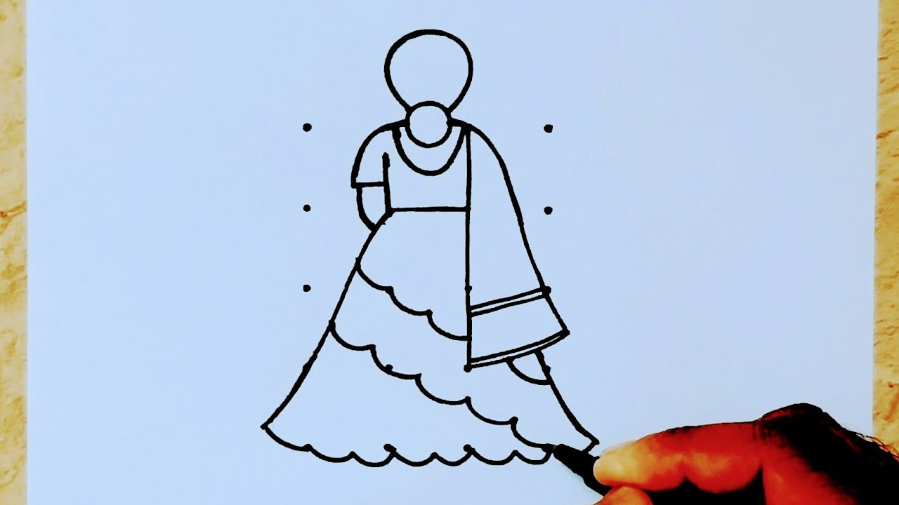 Sankranti pongal pot kolam with traditional girl from 4×5 dots // Sankranti Rangoli // Pongal kolam