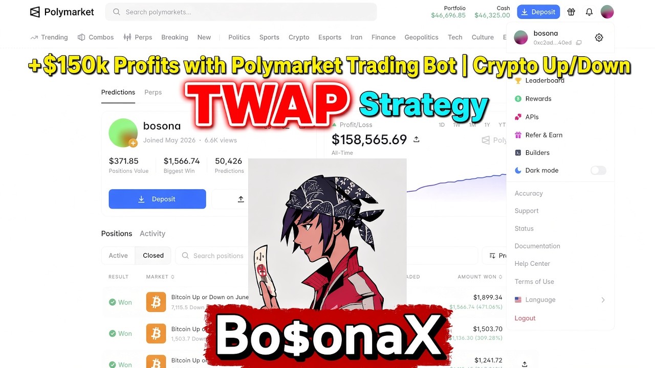 +$150k Profits with Polymarket Trading Bot | Crypto Up/Down TWAP Strategy
