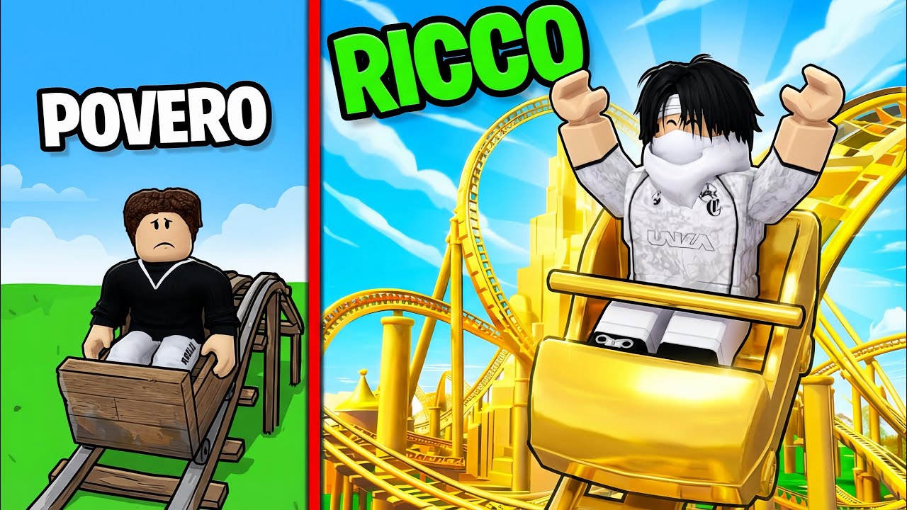 POVERO VS RICCO SU COSTRUISCI UN ROLLERCOASTER DI ROBLOX!!
