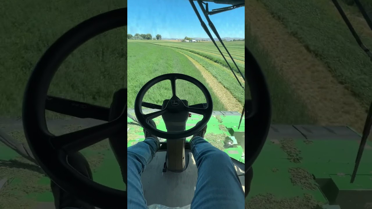 Auto pilot hay cutting #farming #hay #johndeere