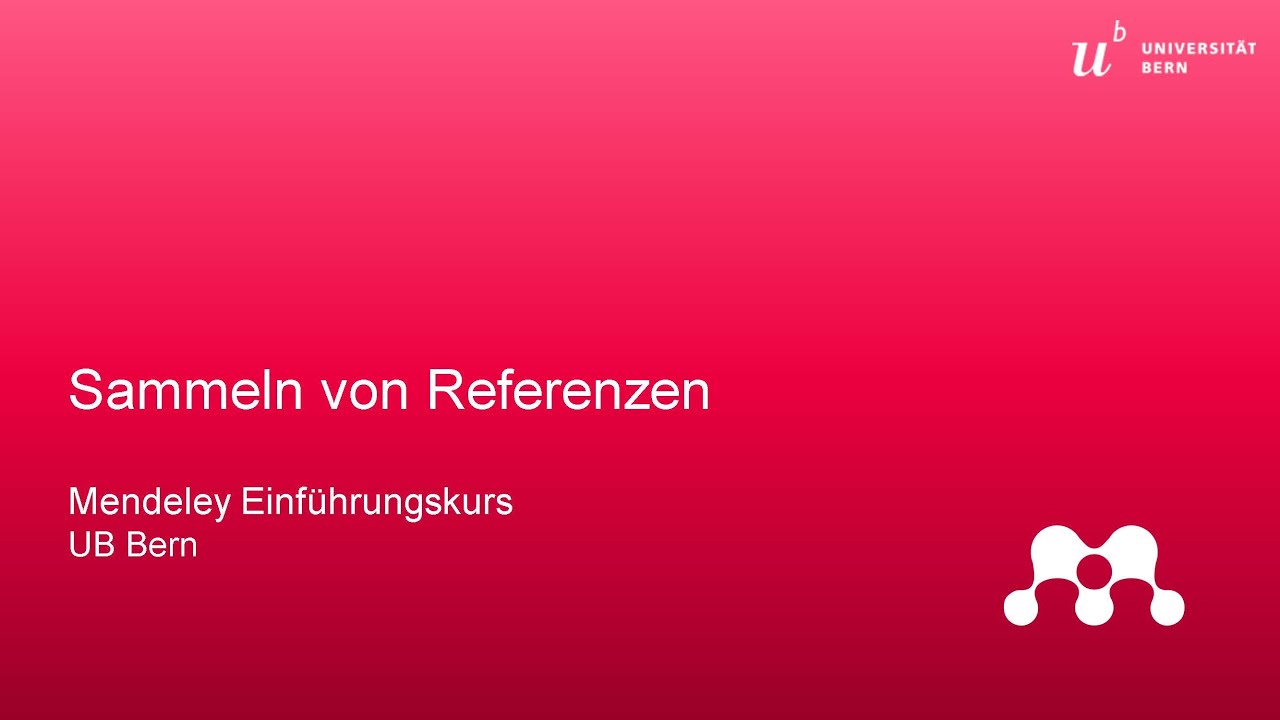 Mendeley Einf&uuml;hrungskurs &ndash; Teil 2: Sammeln von Referenzen